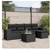 Image de Salon de Jardin avec Coussins 6 pcs, Canapés de Terrasse, Ensemble de Meubles de Patio, Mobilier d'Extérieur, Noir 3254832
