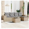 Image de Salon de Jardin avec Coussins 6 pcs, Canapés de Terrasse, Ensemble de Meubles de Patio, Mobilier d'Extérieur, Beige 3254836