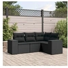 Image de Salon de jardin modulable vidaxl rotin 4 pieces 4 personnes 62 x 62 x 69 cm noir