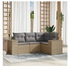 Image de Salon de Jardin avec Coussins 4 pcs, Canapés de Terrasse, Ensemble de Meubles de Patio, Mobilier d'Extérieur, Beige 3254846