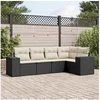 Image de Salon de Jardin avec Coussins 5 pcs, Canapés de Terrasse, Ensemble de Meubles de Patio, Mobilier d'Extérieur, Noir 3254863