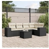 Image de Salon de Jardin avec Coussins 6 pcs, Canapés de Terrasse, Ensemble de Meubles de Patio, Mobilier d'Extérieur, Noir 3254873
