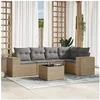 Image de Salon de jardin modulable resine tressee beige 6 pieces x 83 x 69