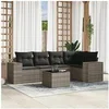 Image de Salon de jardin modulable rotin gris 6 pieces 62 x 62 x 69 cm 5 personnes