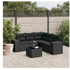 Image de Salon de Jardin avec Coussins 6 pcs, Canapés de Terrasse, Ensemble de Meubles de Patio, Mobilier d'Extérieur, Noir 3254892
