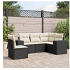 Image de Salon de Jardin avec Coussins 5 pcs, Canapés de Terrasse, Ensemble de Meubles de Patio, Mobilier d'Extérieur, Noir 3254903