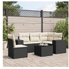 Image de Salon de Jardin avec Coussins 6 pcs, Canapés de Terrasse, Ensemble de Meubles de Patio, Mobilier d'Extérieur, Noir 3254913