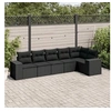 Image de Salon de Jardin avec Coussins 6 pcs, Canapés de Terrasse, Ensemble de Meubles de Patio, Mobilier d'Extérieur, Noir 3254922