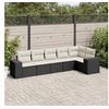 Image de Salon de Jardin avec Coussins 6 pcs, Canapés de Terrasse, Ensemble de Meubles de Patio, Mobilier d'Extérieur, Noir 3254923