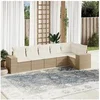 Image de Salon de Jardin avec Coussins 6 pcs, Canapés de Terrasse, Ensemble de Meubles de Patio, Mobilier d'Extérieur, Beige 3254925