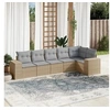 Image de Salon de Jardin avec Coussins 6 pcs, Canapés de Terrasse, Ensemble de Meubles de Patio, Mobilier d'Extérieur, Beige 3254926