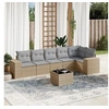 Image de Salon de jardin modulable resine tressee beige 7 pieces x 83 x 69