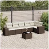 Image de 7 pieces marron salon de jardin modulable 6 personnes x 83 x 69 resine tressee