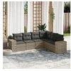 Image de Salon de jardin modulable gris resine tressee 6 pieces 62 x 62 x 69 6 personnes