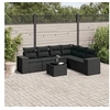 Image de Salon de Jardin avec Coussins 7 pcs, Canapés de Terrasse, Ensemble de Meubles de Patio, Mobilier d'Extérieur, Noir 3254952