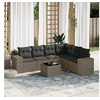 Image de Salon de jardin modulable 6 personnes gris 7 pieces 62 x 62 x 69 cm resine tressee