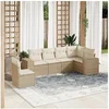 Image de Salon de Jardin avec Coussins 6 pcs, Canapés de Terrasse, Ensemble de Meubles de Patio, Mobilier d'Extérieur, Beige 3254965