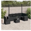 Image de Salon de Jardin avec Coussins 7 pcs, Canapés de Terrasse, Ensemble de Meubles de Patio, Mobilier d'Extérieur, Noir 3254972