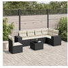 Image de Salon de Jardin avec Coussins 7 pcs, Canapés de Terrasse, Ensemble de Meubles de Patio, Mobilier d'Extérieur, Noir 3254973