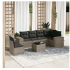 Image de Gris salon de jardin modulable resine tressee 7 pieces x 83 x 69 6 personnes