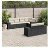 Image de Salon de jardin modulable 7 pieces 7 personnes noir 62 x 62 x 69 cm resine tressee