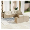 Image de Salon de jardin modulable 7 personnes beige 7 pieces 62 x 62 x 69 cm resine tressee