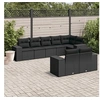 Image de 8-delige Loungeset met kussens poly rattan zwart3255152