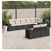 Image de Salon de Jardin avec Coussins 8 pcs, Canapés de Terrasse, Ensemble de Meubles de Patio, Mobilier d'Extérieur, Noir 3255153