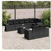 Image de 9-delige Loungeset met kussens poly rattan zwart3255162