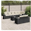 Image de Salon de Jardin avec Coussins 9 pcs, Canapés de Terrasse, Ensemble de Meubles de Patio, Mobilier d'Extérieur, Noir 3255163