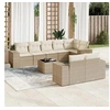 Image de Salon de jardin modulable 8 personnes rotin beige 62 x 62 x 69 cm 9 pieces