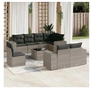 Image de Salon de Jardin avec Coussins 9 pcs, Canapés de Terrasse, Ensemble de Meubles de Patio, Mobilier d'Extérieur, Gris 3255187