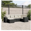 Image de 6 personnes noir 6 pieces salon de jardin modulable 62 x 62 x 69 resine tressee