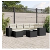 Image de Salon de jardin modulable rotin 7 pieces noir 62 x 62 x 69 cm 6 personnes