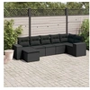 Image de Salon de jardin modulable rotin noir 7 pieces x 83 x 69 7 personnes