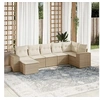 Image de Salon de jardin modulable beige 7 pieces rotin 62 x 62 x 69 7 personnes