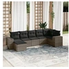 Image de Salon de jardin modulable resine tressee gris 7 pieces x 83 x 69 7 personnes
