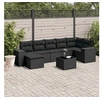 Image de 8-delige Loungeset met kussens poly rattan zwart3255222