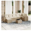 Image de Salon de Jardin avec Coussins 8 pcs, Canapés de Terrasse, Ensemble de Meubles de Patio, Mobilier d'Extérieur, Beige 3255225