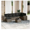 Image de Salon de jardin modulable 7 personnes 8 pieces resine tressee 62 x 62 x 69 cm gris