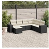 Image de Salon de Jardin avec Coussins 7 pcs, Canapés de Terrasse, Ensemble de Meubles de Patio, Mobilier d'Extérieur, Noir 3255233