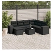 Image de Salon de jardin modulable rotin noir 8 pieces 62.0 x 62 x 69 7 personnes