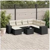 Image de Salon de jardin modulable rotin noir 8 pièces 7 personnes 62x62x69 cm