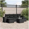 Image de Salon de Jardin avec Coussins 7 pcs, Canapés de Terrasse, Ensemble de Meubles de Patio, Mobilier d'Extérieur, Noir 3255262