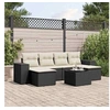 Image de Salon de jardin modulable rotin noir 6 personnes 62 x 55 x 69 cm 7 pieces