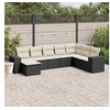 Image de Salon de Jardin avec Coussins 8 pcs, Canapés de Terrasse, Ensemble de Meubles de Patio, Mobilier d'Extérieur, Noir 3255293