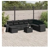 Image de 9-delige Loungeset met kussens poly rattan zwart3255302