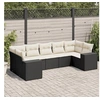 Image de Salon de jardin modulable 7 pieces resine tressee 7 personnes 62 x 62 x 69 cm noir