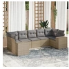 Image de Salon de Jardin avec Coussins 7 pcs, Canapés de Terrasse, Ensemble de Meubles de Patio, Mobilier d'Extérieur, Beige 3255326