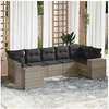 Image de Salon de Jardin avec Coussins 7 pcs, Canapés de Terrasse, Ensemble de Meubles de Patio, Mobilier d'Extérieur, Gris 3255329